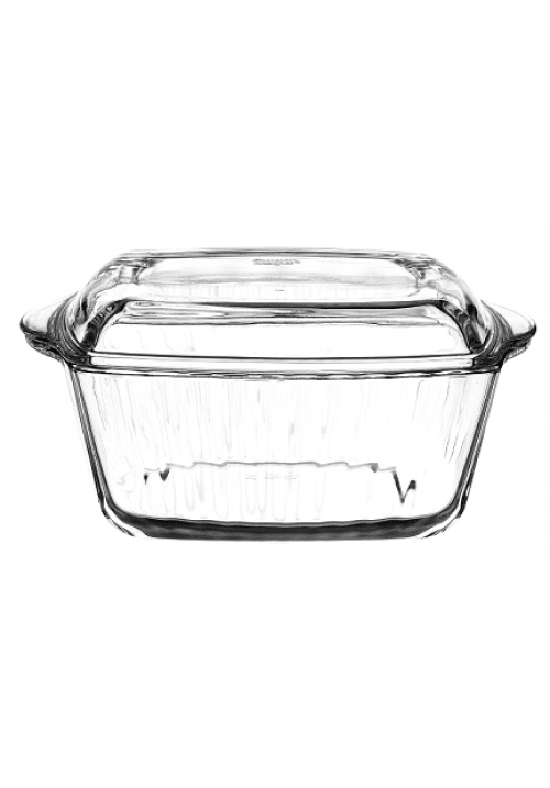 Firkant Ovnfast Glasfad m/glaslåg - Borcam 2,6 Liter - Løven Home