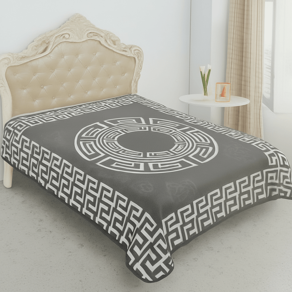 Frank & Müller Mink Sengetæppe (Battaniye) 190x230 cm - Brun/Hvid - Løven Home