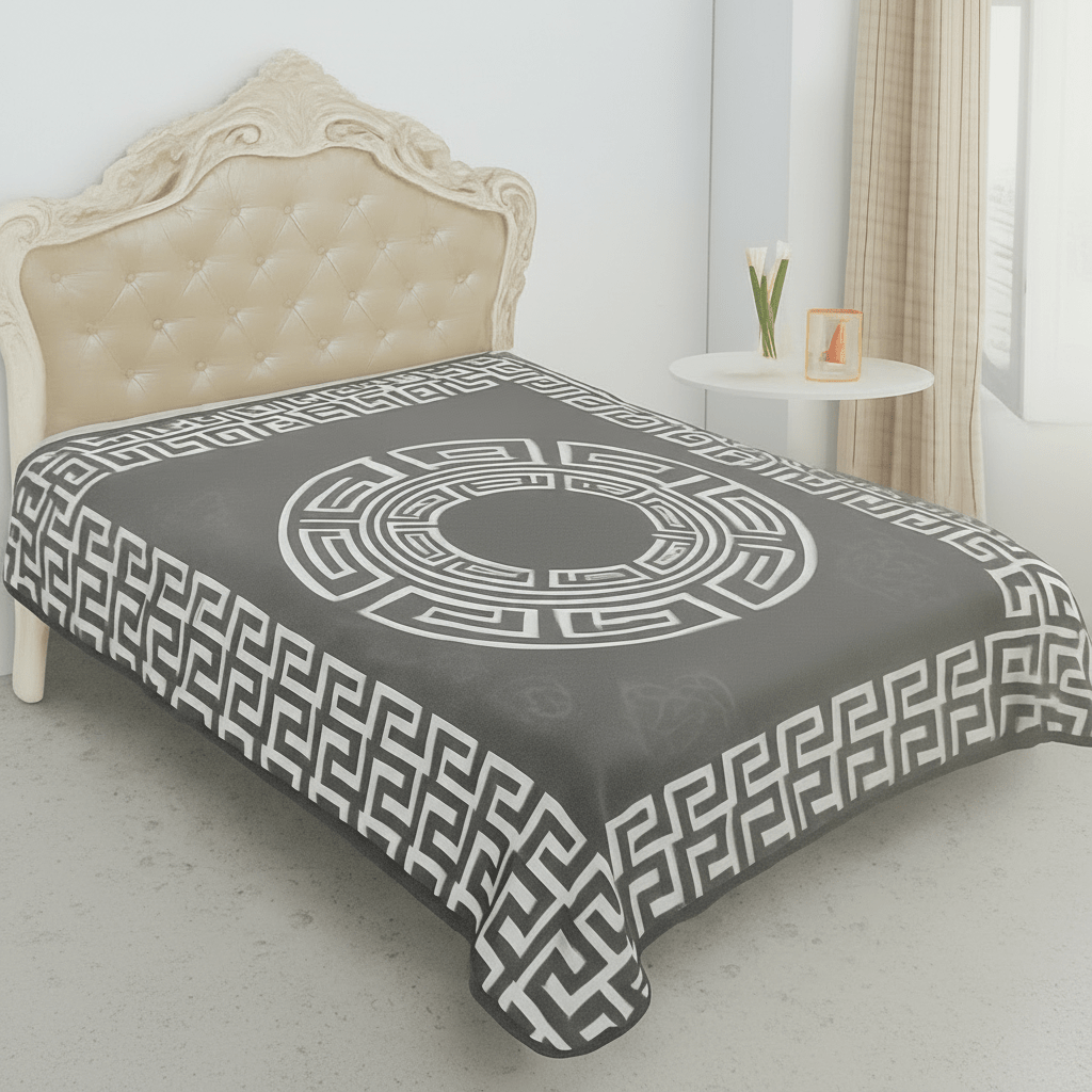 Frank & Müller Mink Sengetæppe (Battaniye) 190x230 cm - Brun/Hvid - Løven Home