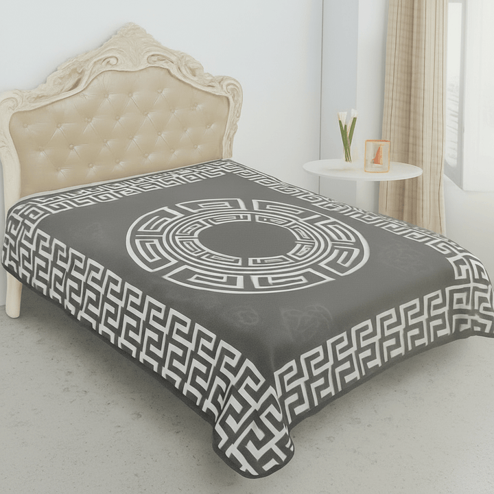 Frank & Müller Mink Sengetæppe (Battaniye) 190x230 cm - Brun/Hvid - Løven Home