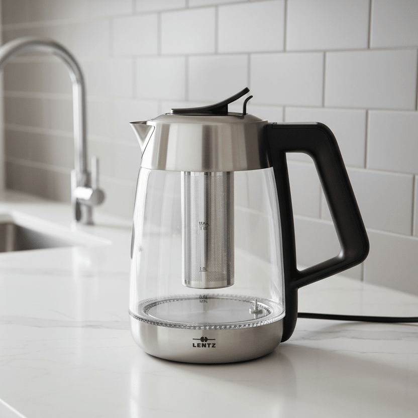 Glas Elkedel 1,8 L. m/Tesi 2200 W Sølv - Lentz - Løven Home