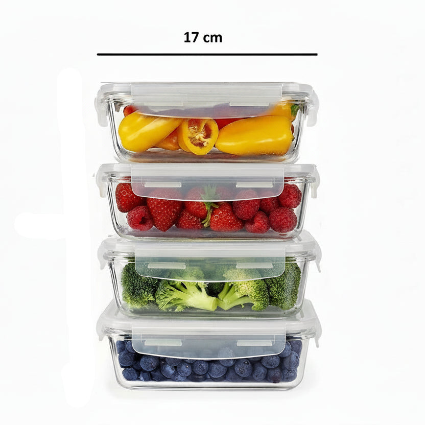 Weissberg Glas Madopbevaringsboks m/låg | Rektangulær | 620 ml