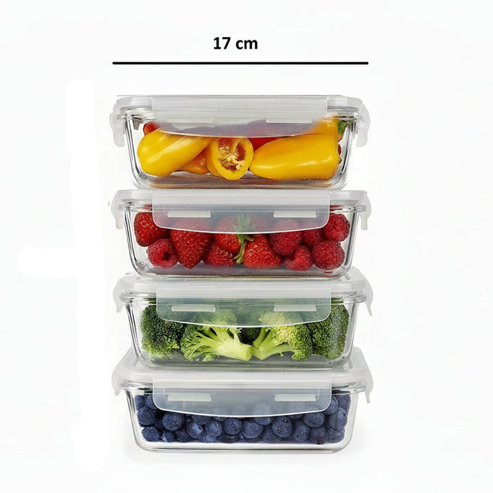 Weissberg Glas Madopbevaringsboks m/låg | Rektangulær | 620 ml