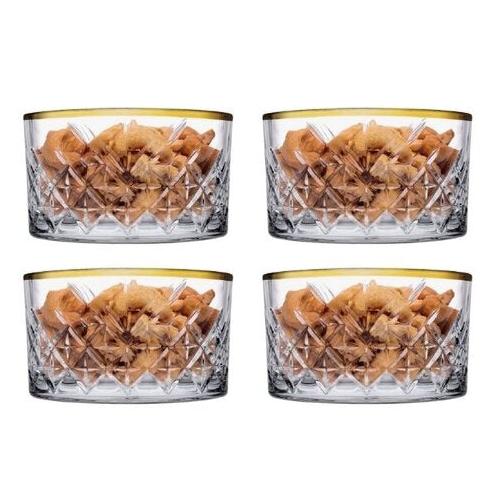 Glasskålesæt 4 stk. m/Guldkant 235 ml. - Pasabahce Timeless Golden Touch - Løven Home