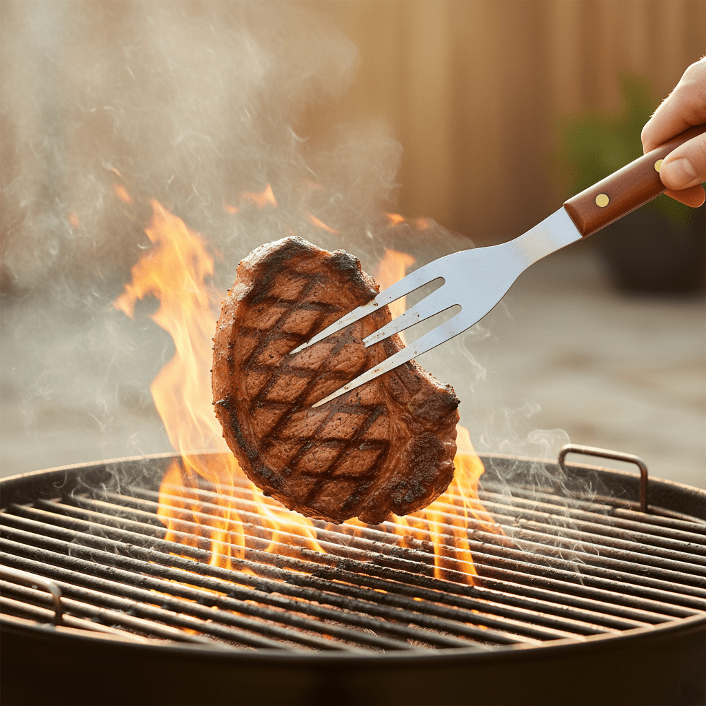 Grillgaffel af Stål og Træ - Løven Home