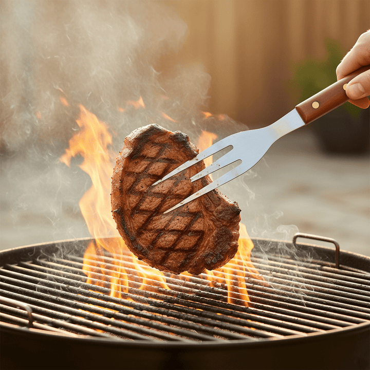 Grillgaffel af Stål og Træ - Løven Home