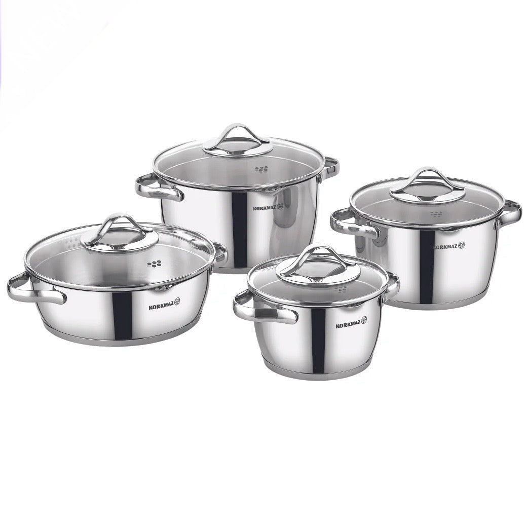 Grydesæt 8 Dele - 4 Størrelser - Korkmaz Vertex - Løven Home