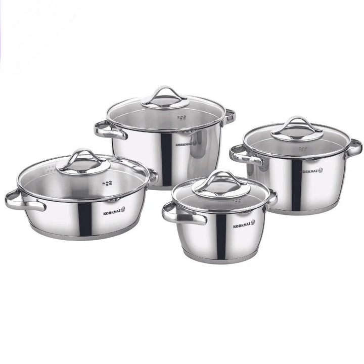 Grydesæt 8 Dele - 4 Størrelser - Korkmaz Vertex - Løven Home