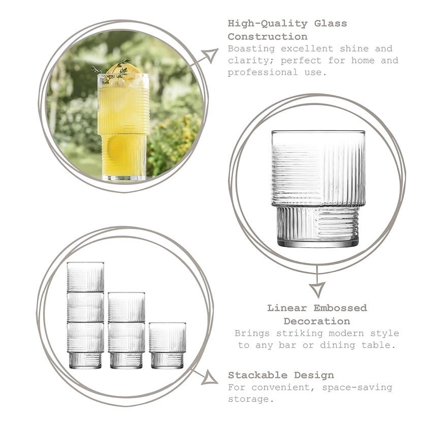 Helen Drikkeglassæt 230 ml. 3 stk. - LAVA - Løven Home