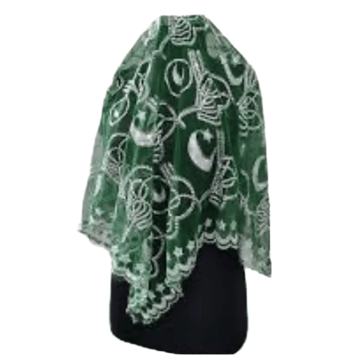 Hennafest Brudeslør og Handsker m/Pailletter - Rød eller Grøn - Løven Home