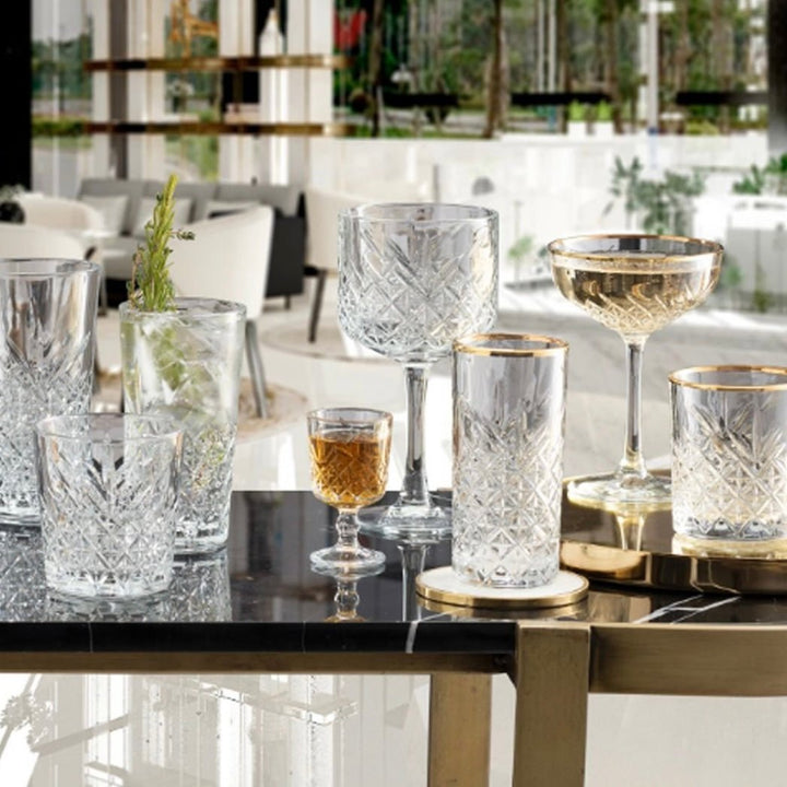 Høj Drikkeglassæt m/Guldkant 4 stk. 450 ml. - Pasabahce Golden Touch Timeless - Løven Home