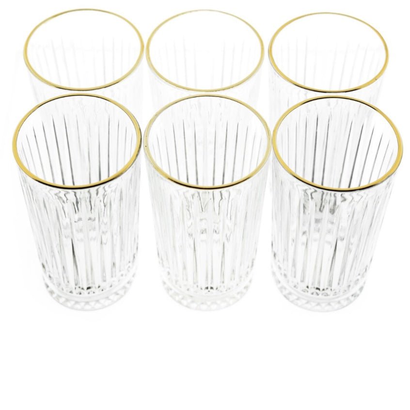 Høj Elisa Golden Drikkeglassæt 6 stk. 300 ml. - Løven Home