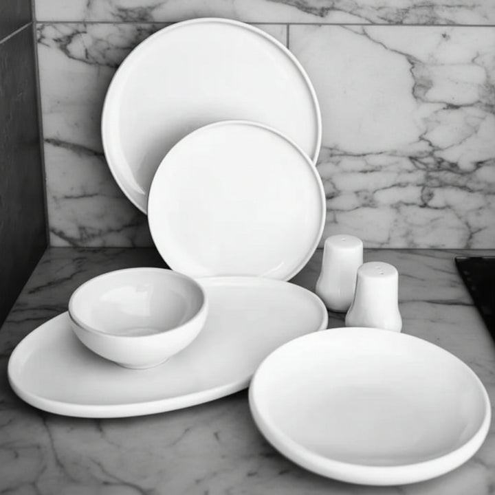 Hvid Porcelænssæt 6 Pers. 28 Dele - Almina - Løven Home