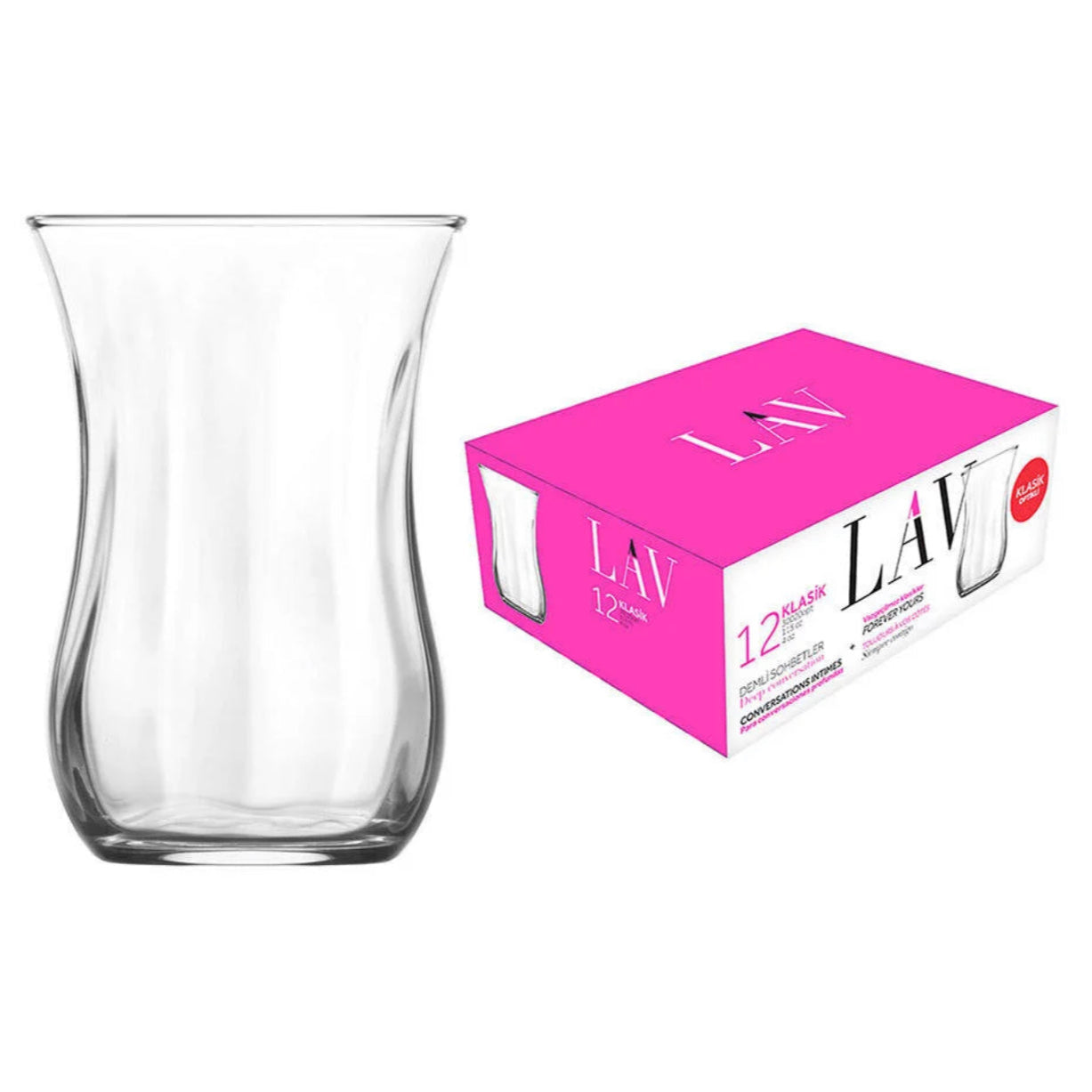 Teglassæt 12 stk. 115 ml. - Lav Klasik Optikli