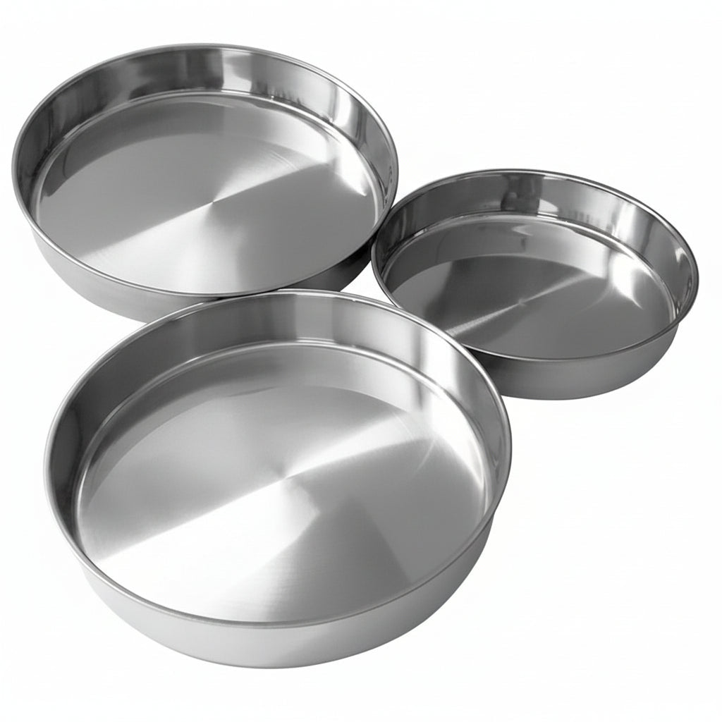 IMEX Rustfri Stål Rund Bradepandesæt 3 stk. (28/32/36 cm) - Løven Home