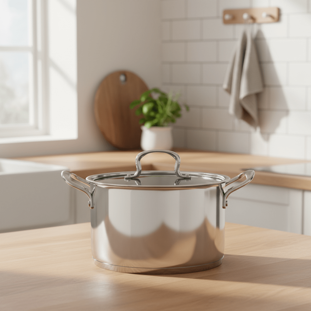 Induktions Gryde 24 cm/6 L. Rustfrit Stål - Almina - Løven Home