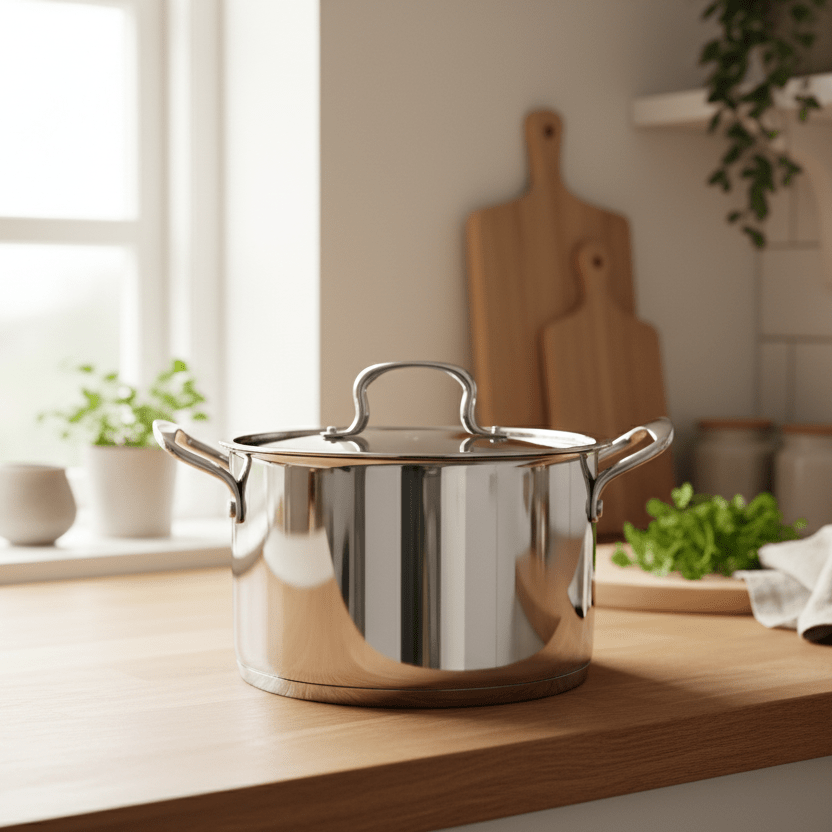 Induktions Gryde 32 cm/14 L. Rustfrit Stål - Almina - Løven Home