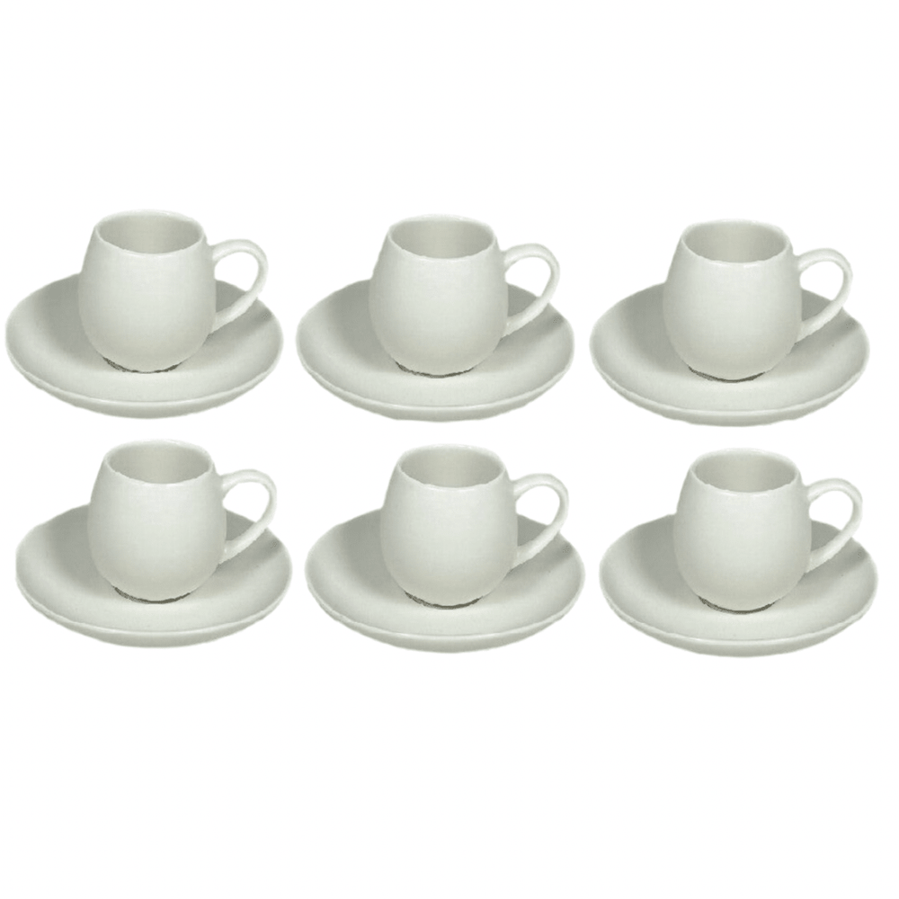 Kaffesæt 12 dele 220 ml. - Råhvid - Schäfer Moon - Løven Home