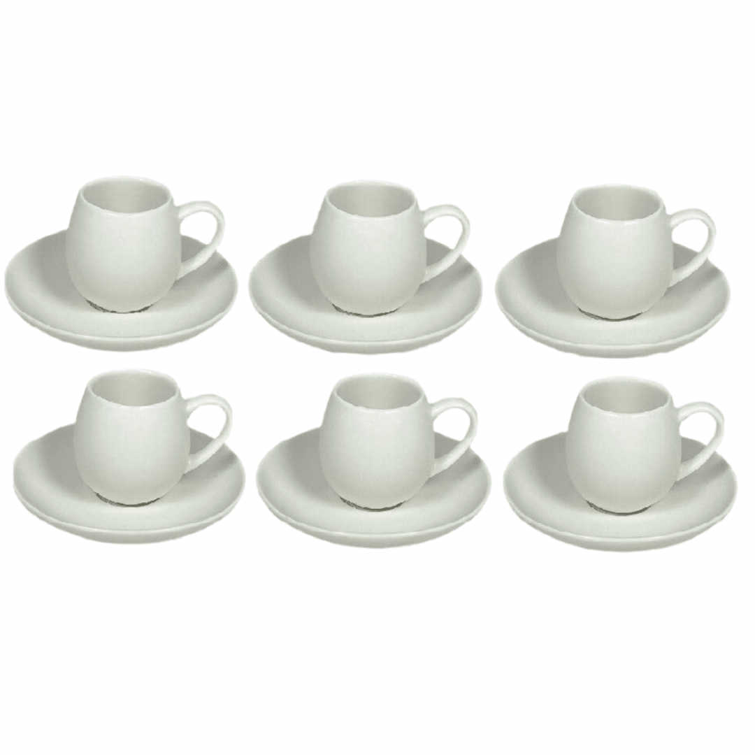 Kaffesæt 12 dele 220 ml. - Råhvid - Schäfer Moon - Løven Home