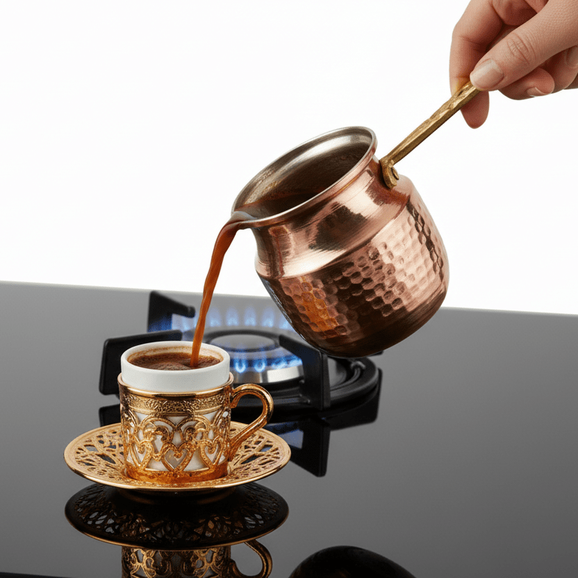 Karaca Alacahöyük Kobber Kaffekande – Stor - 500 ml - Løven Home