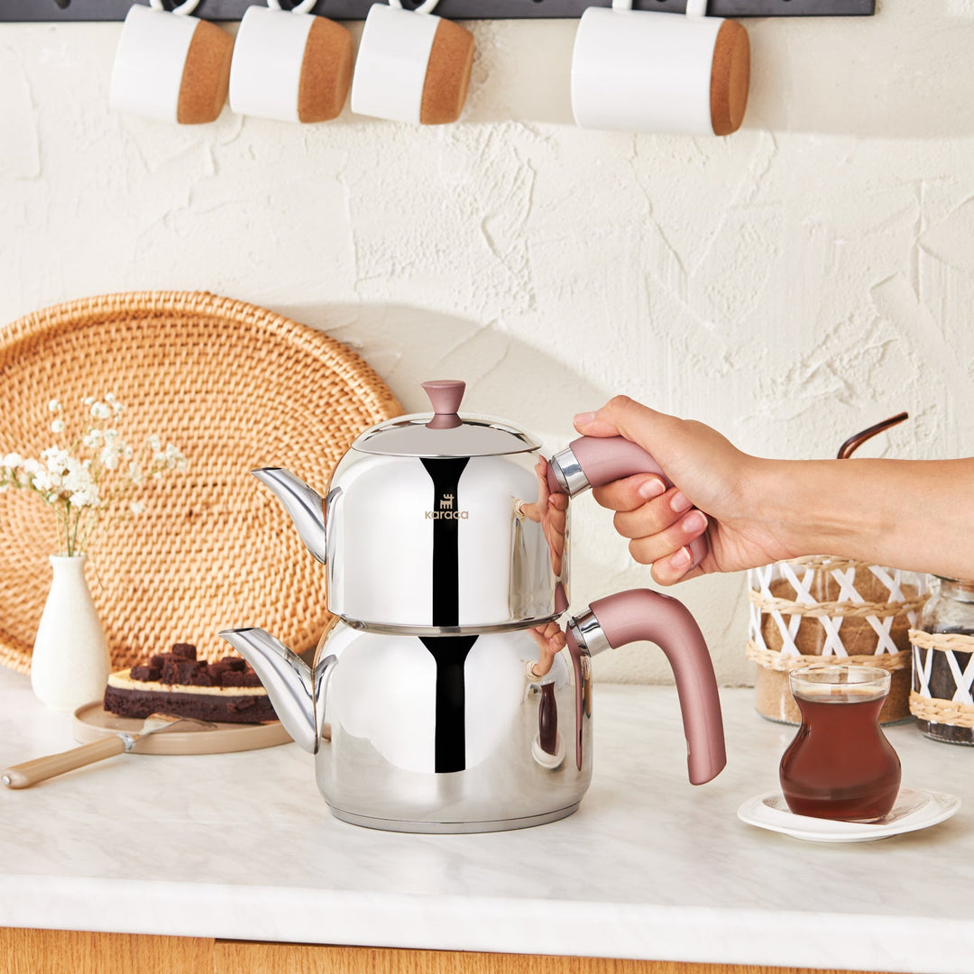 Karaca Alder Midi Tekande - sæt med Induktionsbund – Rosefarvet - Løven Home