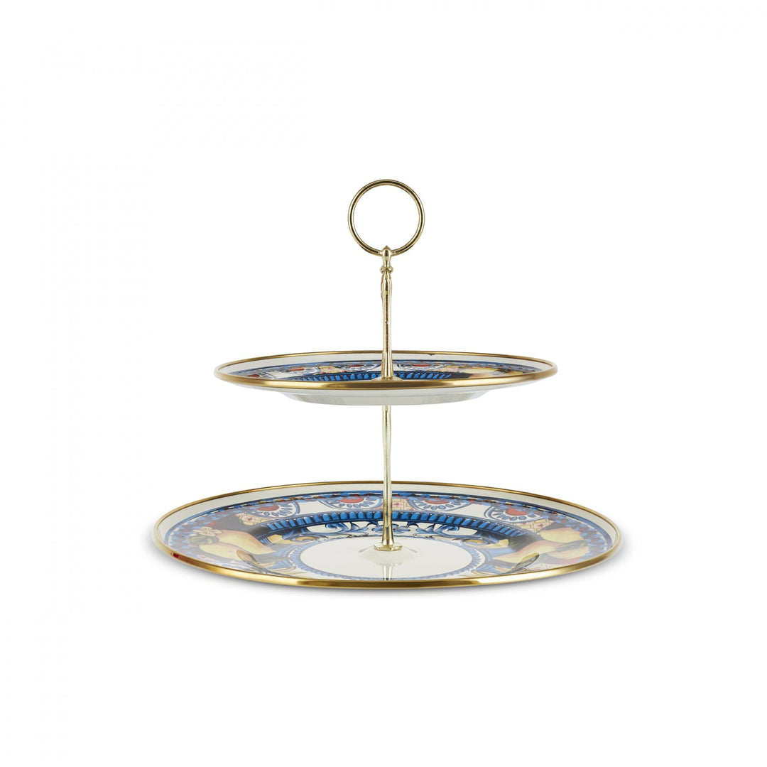 Karaca Amalfi Emalje 2 - etagers Kagestand - Løven Home