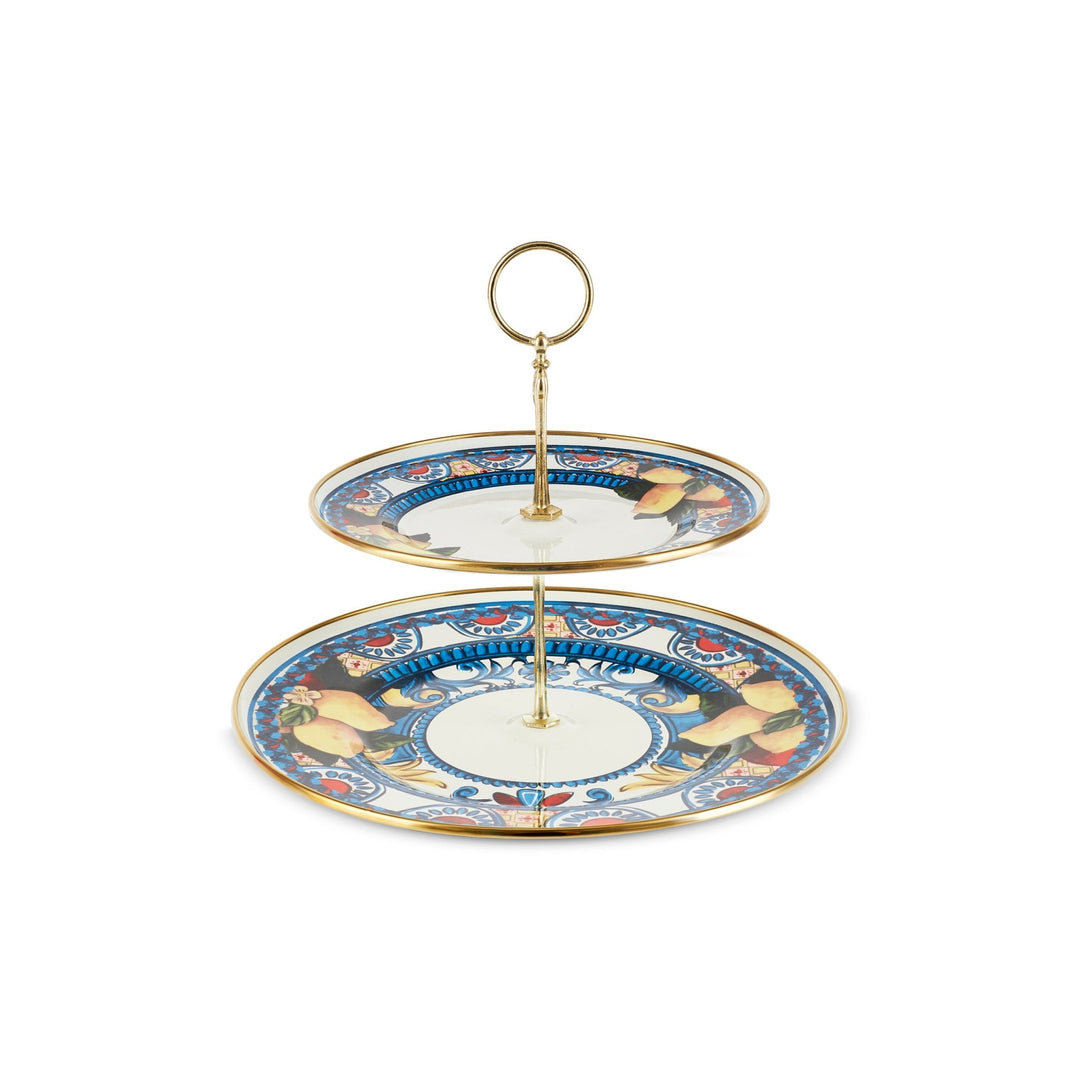 Karaca Amalfi Emalje 2 - etagers Kagestand - Løven Home