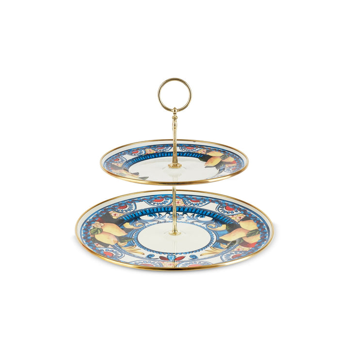 Karaca Amalfi Emalje 2 - etagers Kagestand - Løven Home