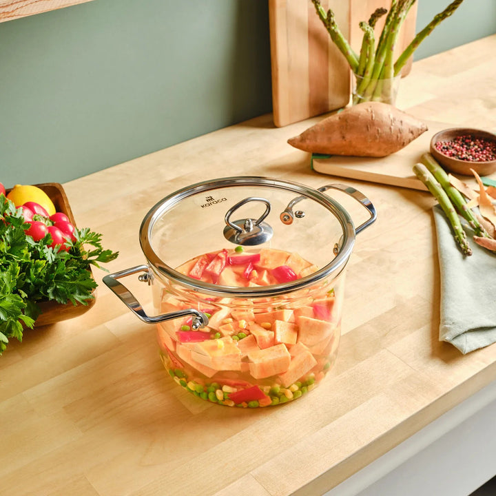 Karaca Amore Dyb Glasgryde (Borosilikat) – 20 cm - 4,5 Liter - Løven Home