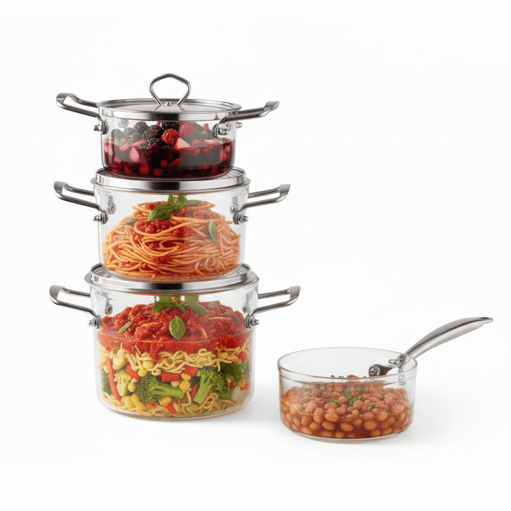 Karaca Amore Grydesæt Borosilikatglas 7 Dele - Løven Home