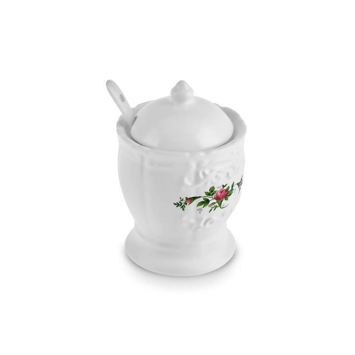 Karaca Antik porcelæn krydderisæt m/skeer og bakke – 12 dele - Hvid - 375 ml - Løven Home