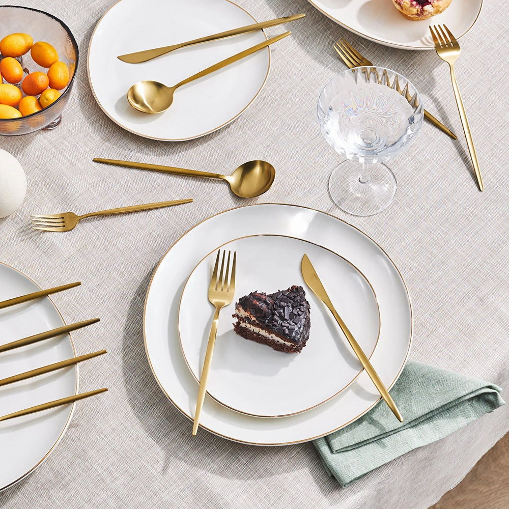 Karaca Apricot Faro 6‑personers Bestiksæt – 24 dele - Mat Guld - Løven Home