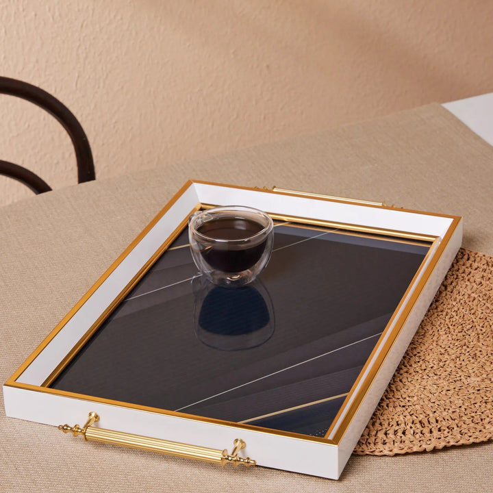 Karaca Aster Rektangulær Serveringsbakke 49x29 cm, Marineblå - Løven Home