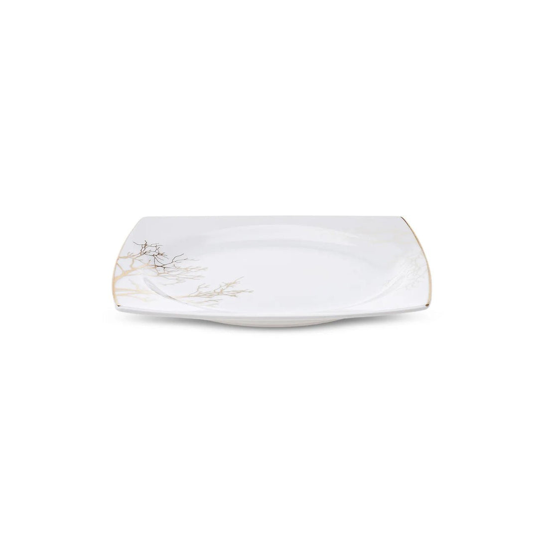 Karaca - Autumn Fine Cream tallerkensæt - Porcelæn | Råhvid/guldmønstret | 60 dele | 12 pers. - Løven Home