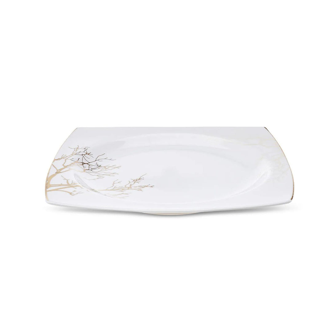 Karaca - Autumn Fine Cream tallerkensæt - Porcelæn | Råhvid/guldmønstret | 60 dele | 12 pers. - Løven Home