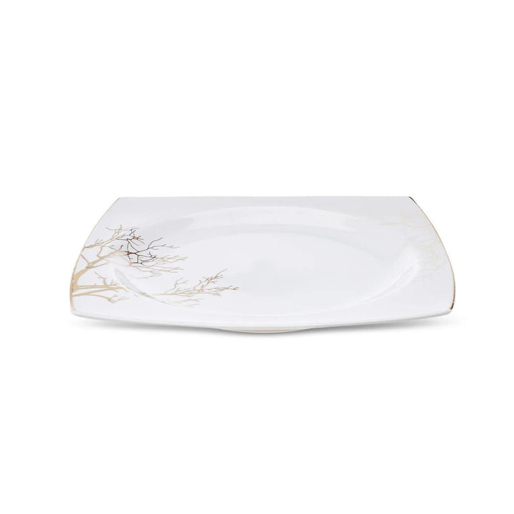 Karaca - Autumn Fine Cream tallerkensæt - Porcelæn | Råhvid/guldmønstret | 60 dele | 12 pers. - Løven Home