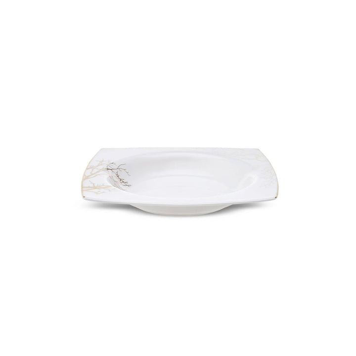 Karaca - Autumn Fine Cream tallerkensæt - Porcelæn | Råhvid/guldmønstret | 60 dele | 12 pers. - Løven Home