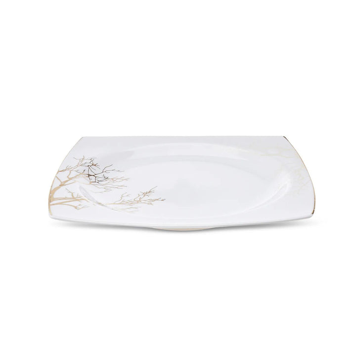 Karaca - Autumn Fine Cream tallerkensæt - Porcelæn | Råhvid/guldmønstret | 60 dele | 12 pers. - Løven Home