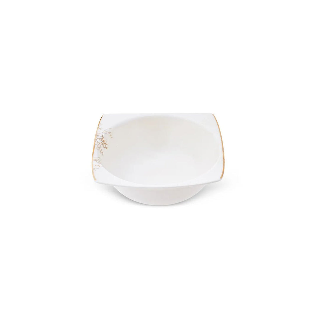 Karaca - Autumn Fine Cream tallerkensæt - Porcelæn | Råhvid/guldmønstret | 60 dele | 12 pers. - Løven Home