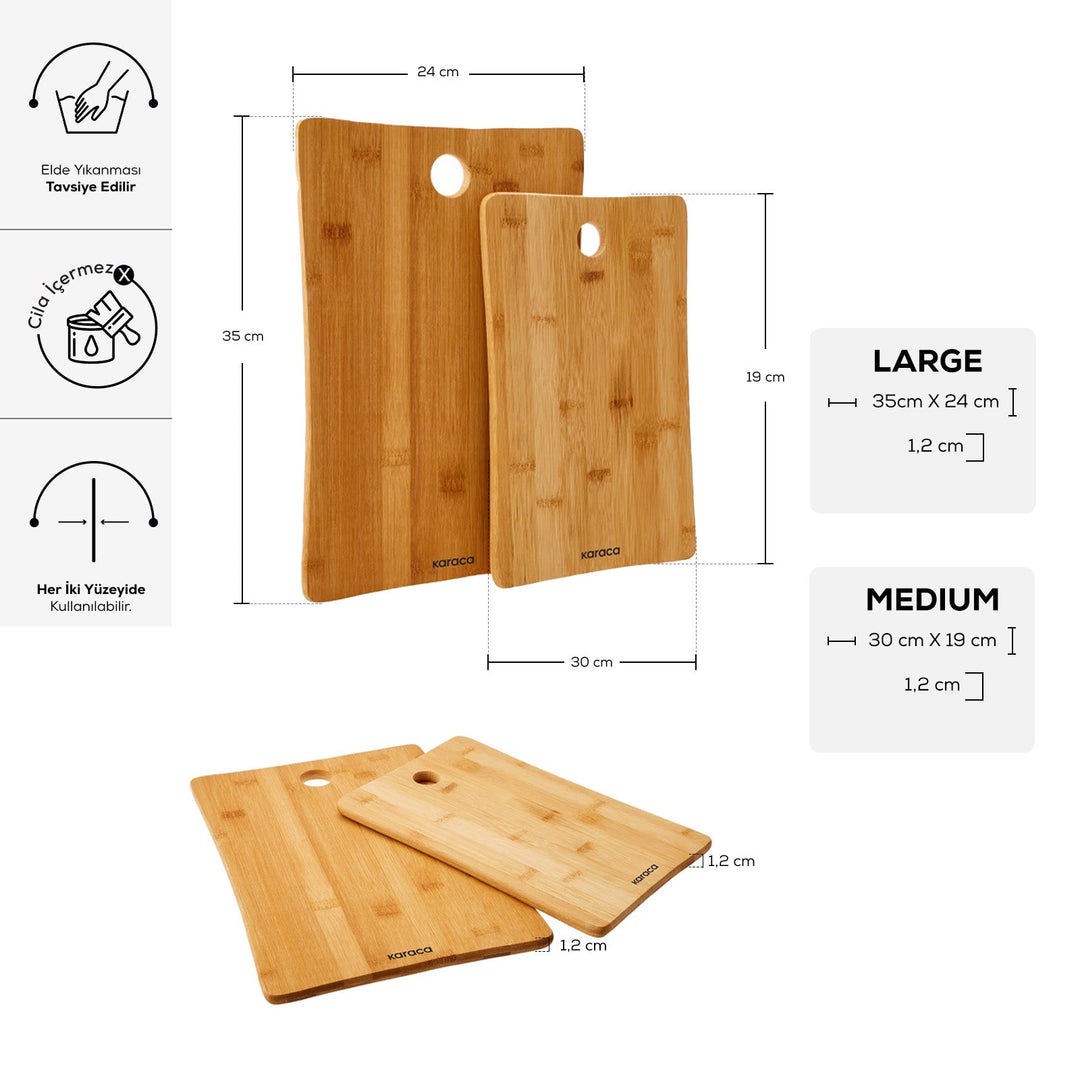 Karaca Bamboo Bambus Skærebræt – 2 dele - Løven Home