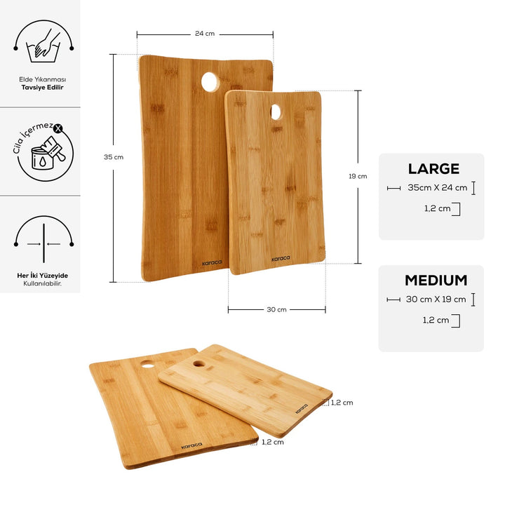 Karaca Bamboo Bambus Skærebræt – 2 dele - Løven Home