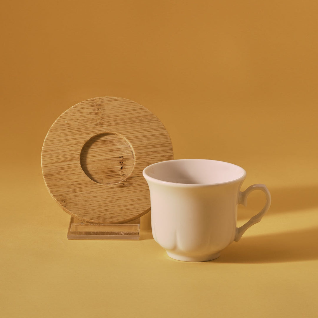 Karaca Bambus - Kaffekopssæt med Bakke – 6 personer - 90 ml - Løven Home