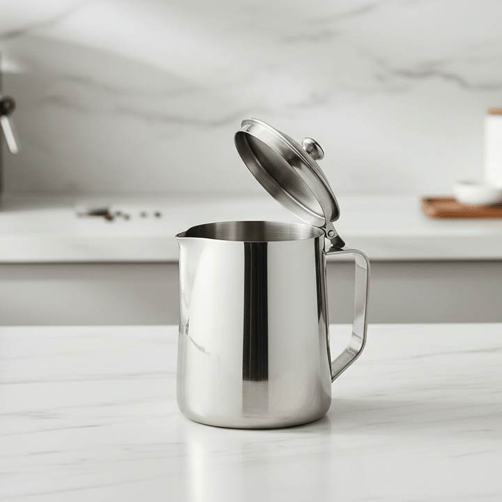 Karaca Barista Mælkekande m/Låg 0,7 Liter Rustfrit Stål - Løven Home