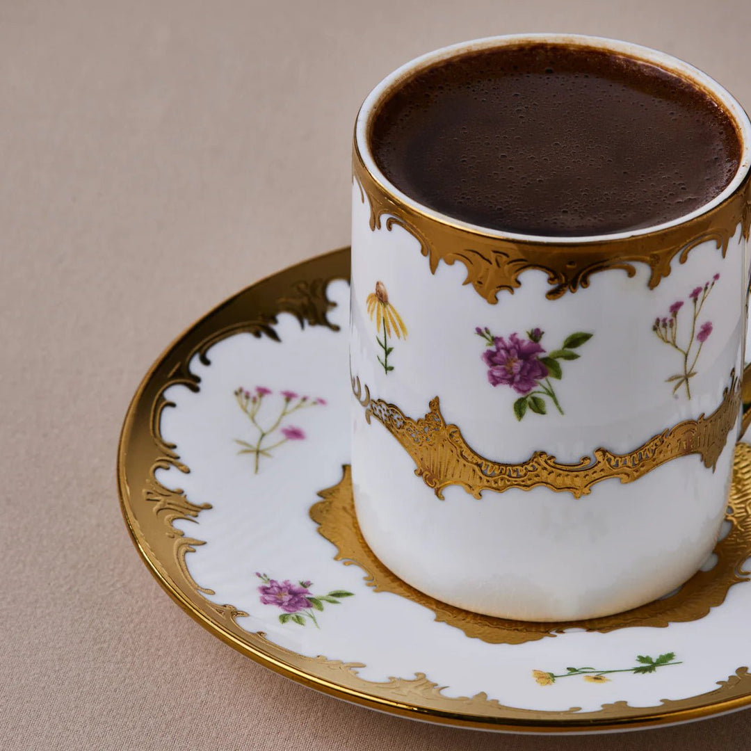 Karaca Bihter Kaffekopsæt – 6 personer, 90 ml - Løven Home