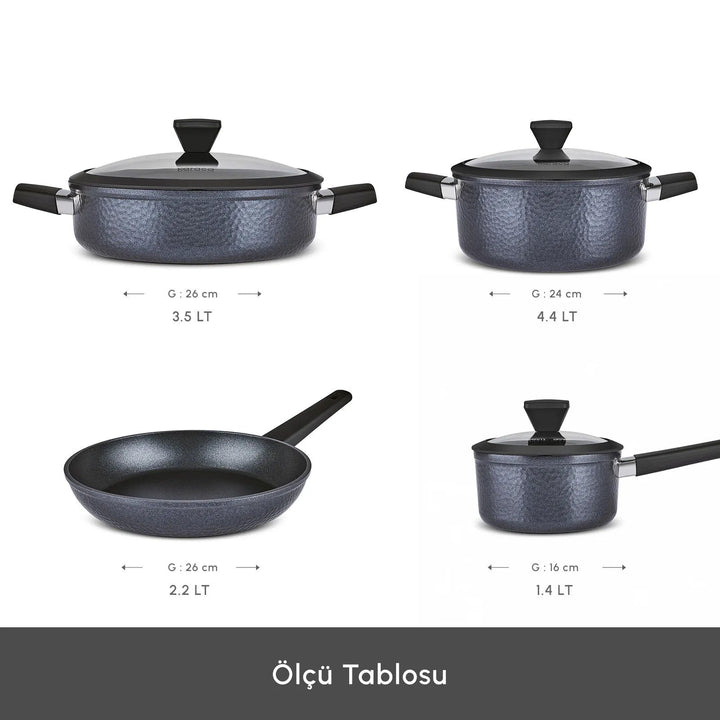 Karaca BioDiamond Dante Grydesæt – 7 dele – Induktionskompatibel - Løven Home