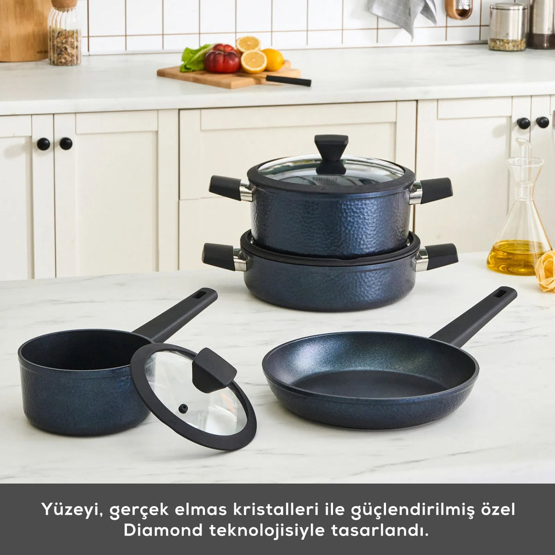 Karaca BioDiamond Dante Grydesæt – 7 dele – Induktionskompatibel - Løven Home