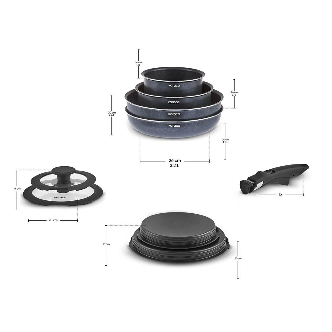 Karaca BioDiamond Smart Clip Induktionskompatibelt 9 - delt Grydesæt - Løven Home