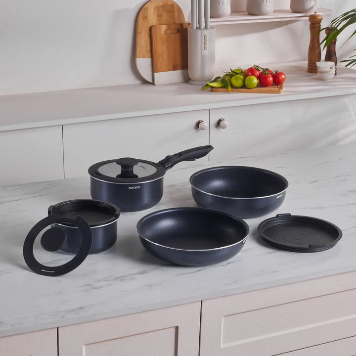 Karaca BioDiamond Smart Clip Induktionskompatibelt 9 - delt Grydesæt - Løven Home