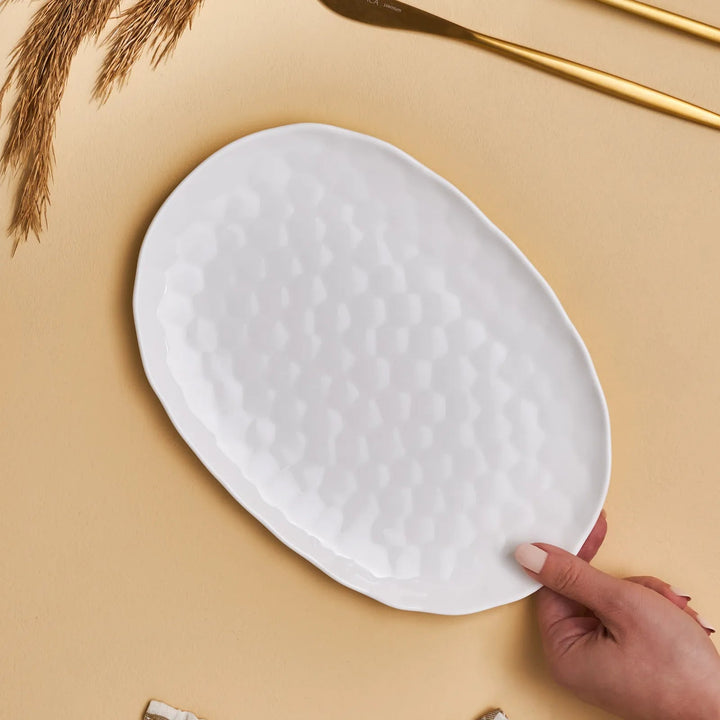 Karaca Bomonti Serveringsfad, 26 cm | Hvid Porcelæn - Løven Home