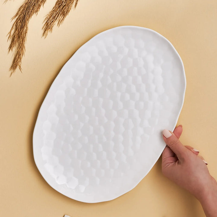 Karaca Bomonti Serveringsfad 31 cm | Hvid Porcelæn - Løven Home
